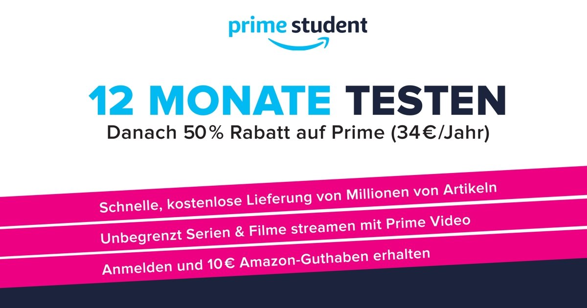 10€ Amazon-Aktionsgutschein Für Neue Prime Student-Mitglieder - Iamstudent